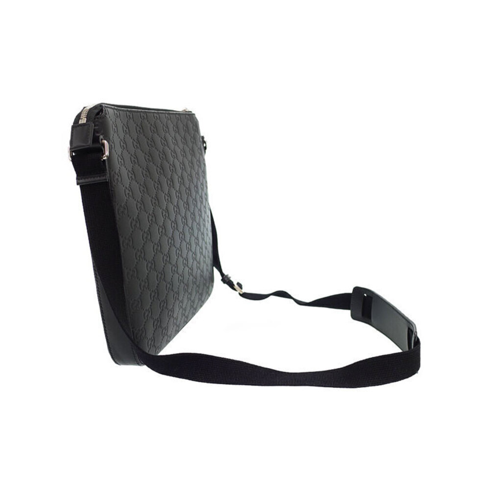 Gucci Bag Black Crossbody Leather Messenger Signature ssima